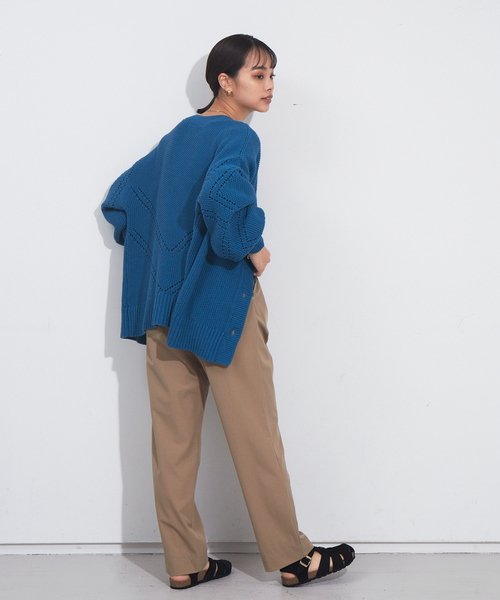 NOMINE(ノミネ)の「カノコオーバーサイズ2WAYカーディガン(カーディガン/ボレロ・レディース・ホワイト/ブルー/レモンイエロー/ダークネイビー・フリー)」の8枚目の写真