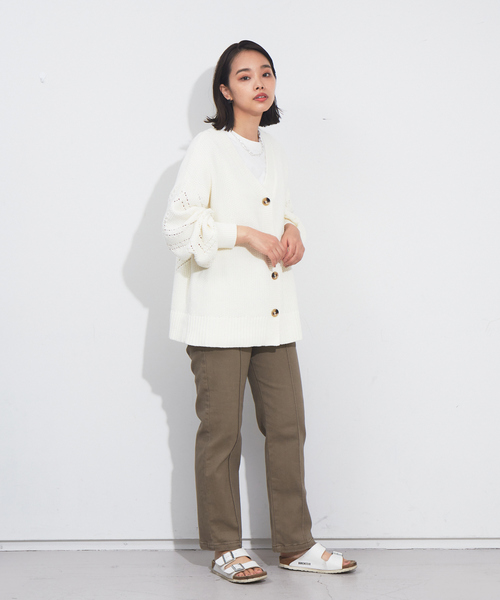 NOMINE(ノミネ)の「カノコオーバーサイズ2WAYカーディガン(カーディガン/ボレロ・レディース・ホワイト/ブルー/レモンイエロー/ダークネイビー・フリー)」の16枚目の写真