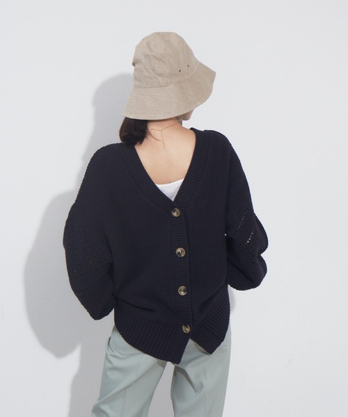 NOMINE(ノミネ)の「カノコオーバーサイズ2WAYカーディガン(カーディガン/ボレロ・レディース・ホワイト/ブルー/レモンイエロー/ダークネイビー・フリー)」の1枚目の写真