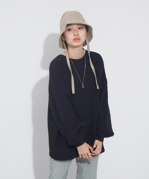 NOMINE(ノミネ)の「カノコオーバーサイズ2WAYカーディガン(カーディガン/ボレロ・レディース・ホワイト/ブルー/レモンイエロー/ダークネイビー・フリー)」の22枚目の写真