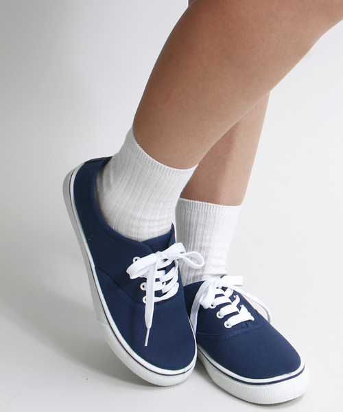 WEGO（ウィゴー）の「WEGO/レースアップスニーカー（スニーカー・レディース・ホワイト/ブラック/ネイビー/イエロー/サックスブルー/パープル/ピンク/ブルー/イエロー系その他/その他1/ブラック系その他/オレンジ/ピンク系その他・MEDIUM/LARGE）」の5枚目の写真