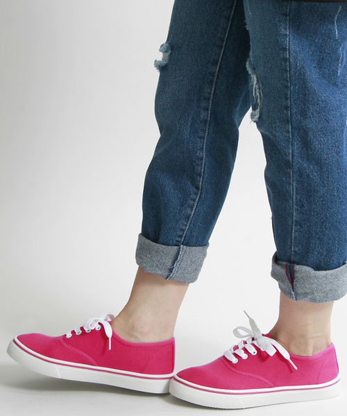 WEGO（ウィゴー）の「WEGO/レースアップスニーカー（スニーカー・レディース・ホワイト/ブラック/ネイビー/イエロー/サックスブルー/パープル/ピンク/ブルー/イエロー系その他/その他1/ブラック系その他/オレンジ/ピンク系その他・MEDIUM/LARGE）」の11枚目の写真