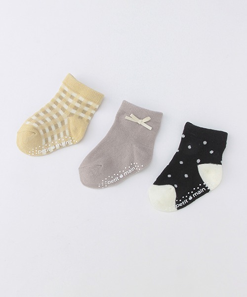 petit main(プティマイン)の「BABY3Pソックス(その他ベビー用品・キッズ・ブラック/ベージュ/イエロー/ライトピンク・11-13cm/9-11cm)」の3枚目の写真