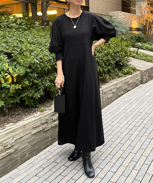 Dou Dou アンゴラ切替ニットワンピース DouDou（ドゥドゥ）の「アンゴラ切り替えニットワンピース