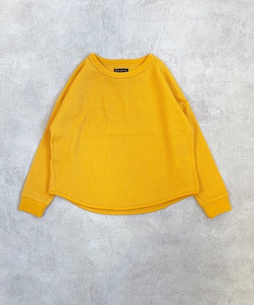 Life Support Products（ライフサポートプロダクツ）の「ワッフルロンT（L-6900/80～150cm）（Tシャツ/カットソー・キッズ・チャコール/グレー/ホワイト系その他/オフホワイト/オレンジ/ブルー/イエロー/グレー系その他/イエロー系その他/ライトグリーン・130/90/150/110/100/140/80/120/95）」の8枚目の写真