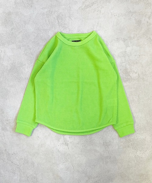 Life Support Products（ライフサポートプロダクツ）の「ワッフルロンT（L-6900/80～150cm）（Tシャツ/カットソー・キッズ・チャコール/グレー/ホワイト系その他/オフホワイト/オレンジ/ブルー/イエロー/グレー系その他/イエロー系その他/ライトグリーン・130/90/150/110/100/140/80/120/95）」の7枚目の写真