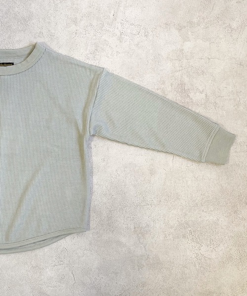 Life Support Products（ライフサポートプロダクツ）の「ワッフルロンT（L-6900/80～150cm）（Tシャツ/カットソー・キッズ・チャコール/グレー/ホワイト系その他/オフホワイト/オレンジ/ブルー/イエロー/グレー系その他/イエロー系その他/ライトグリーン・130/90/150/110/100/140/80/120/95）」の15枚目の写真