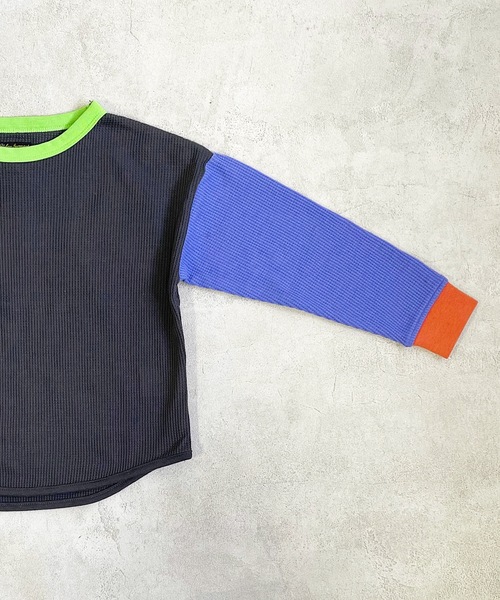 Life Support Products（ライフサポートプロダクツ）の「ワッフルロンT（L-6900/80～150cm）（Tシャツ/カットソー・キッズ・チャコール/グレー/ホワイト系その他/オフホワイト/オレンジ/ブルー/イエロー/グレー系その他/イエロー系その他/ライトグリーン・130/90/150/110/100/140/80/120/95）」の22枚目の写真