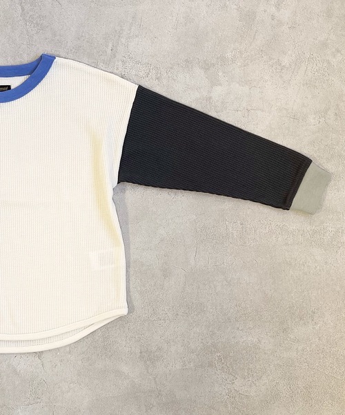 Life Support Products（ライフサポートプロダクツ）の「ワッフルロンT（L-6900/80～150cm）（Tシャツ/カットソー・キッズ・チャコール/グレー/ホワイト系その他/オフホワイト/オレンジ/ブルー/イエロー/グレー系その他/イエロー系その他/ライトグリーン・130/90/150/110/100/140/80/120/95）」の21枚目の写真