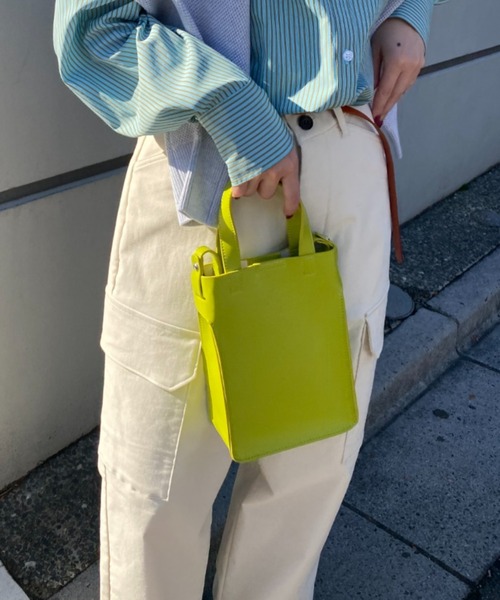 CIAOPANIC（チャオパニック）の「2WAYスクエアショルダーバッグ（ショルダーバッグ・レディース・ブラック/ライム/アイボリー・FREE）」の9枚目の写真