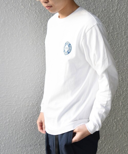 SHIPS any（シップス エニィ）の「USPS: サークルロゴ プリント ロンT◇（Tシャツ/カットソー・メンズ・ホワイト/グレー・LARGE/X-LARGE/XX-LARGE）」の3枚目の写真