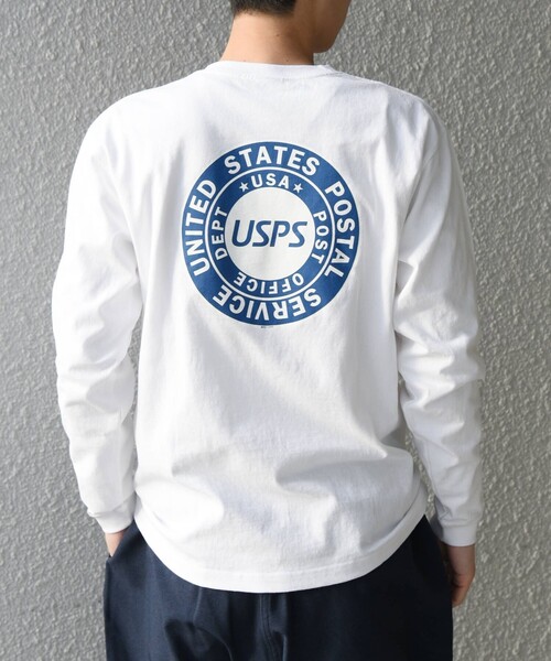SHIPS any（シップス エニィ）の「USPS: サークルロゴ プリント ロンT◇（Tシャツ/カットソー・メンズ・ホワイト/グレー・LARGE/X-LARGE/XX-LARGE）」の6枚目の写真