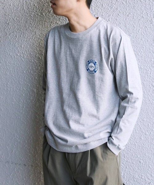 SHIPS any（シップス エニィ）の「USPS: サークルロゴ プリント ロンT◇（Tシャツ/カットソー・メンズ・ホワイト/グレー・LARGE/X-LARGE/XX-LARGE）」の9枚目の写真
