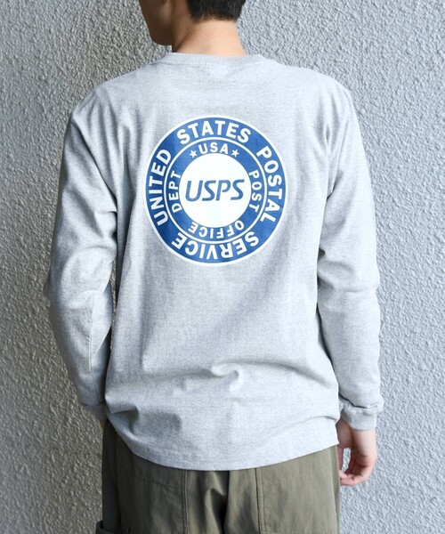 SHIPS any（シップス エニィ）の「USPS: サークルロゴ プリント ロンT◇（Tシャツ/カットソー・メンズ・ホワイト/グレー・LARGE/X-LARGE/XX-LARGE）」の11枚目の写真