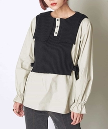 A de a.v.v | レイヤード風ニットベストブラウス(Tシャツ/カットソー)