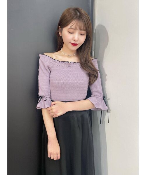 EATME（イートミー）の「ネックハーネスシャーリングリブTOP（その他トップス・レディース・ブラック/グレー/ラベンダー・FREE）」の9枚目の写真