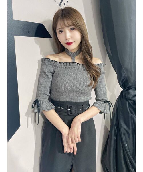 EATME（イートミー）の「ネックハーネスシャーリングリブTOP（その他トップス・レディース・ブラック/グレー/ラベンダー・FREE）」の8枚目の写真