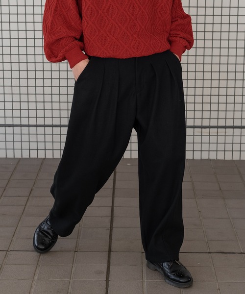 kutir(クティール)の「ウールライクテーパードパンツ(セットアップ着用可!)(その他パンツ・メンズ・ブラック/ブラウン/グリーン・MEDIUM/LARGE)」の7枚目の写真