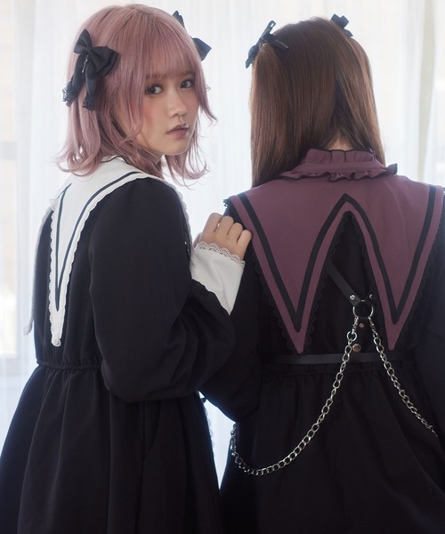 DearMyLove（ディアマイラブ）の「闇セーラー襟レースワンピース