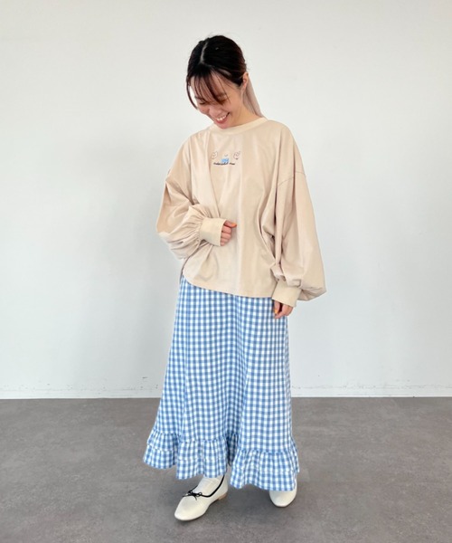 SLURR（スラ―）の「おこめ刺繍プルオーバー（Tシャツ/カットソー・レディース・オフホワイト/ベージュ・FREE）」の3枚目の写真