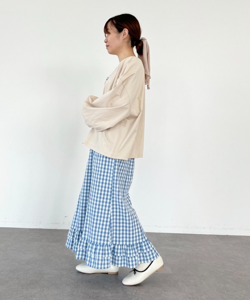 SLURR（スラ―）の「おこめ刺繍プルオーバー（Tシャツ/カットソー・レディース・オフホワイト/ベージュ・FREE）」の4枚目の写真