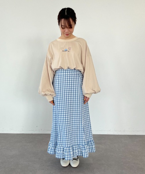 SLURR（スラ―）の「おこめ刺繍プルオーバー（Tシャツ/カットソー・レディース・オフホワイト/ベージュ・FREE）」の8枚目の写真