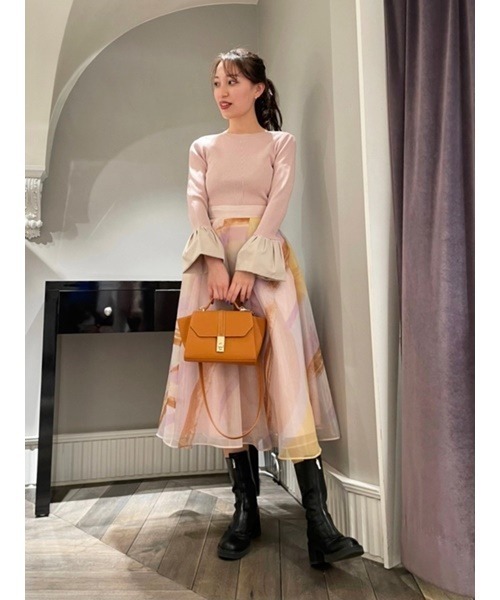 新品タグ付✨セルフォード　ベルスリーブ　バルーンノーカラーコート　ピンク CELFORD（セルフォード）の「ノーカラーコート（その他アウター