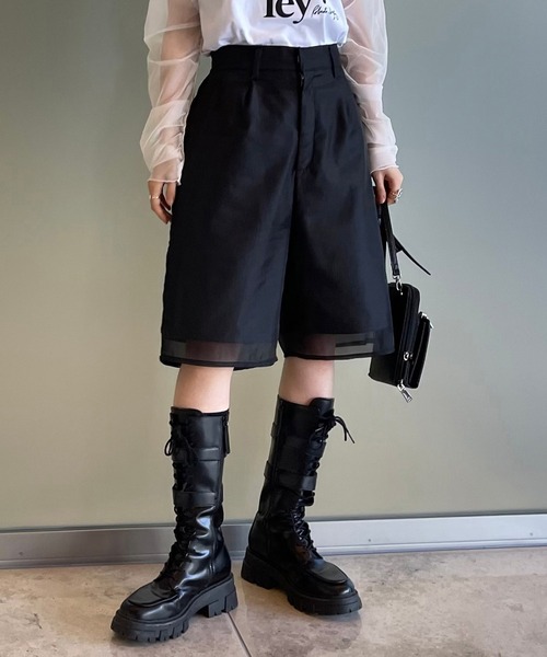 Ezick（エジック）の「シアーレイヤードハーフパンツ（その他パンツ・レディース・ブラック・FREE）」の15枚目の写真