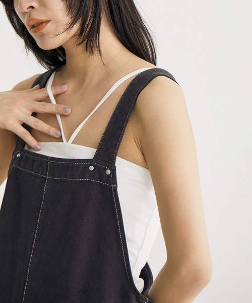 SALON adam et rope'（サロン アダム エ ロペ）の「【TRUE COTTON】カップ付きチューブトップ/ベアトップ（チューブトップ・レディース・ホワイト/ブラック/ベージュ・FREE）」の2枚目の写真