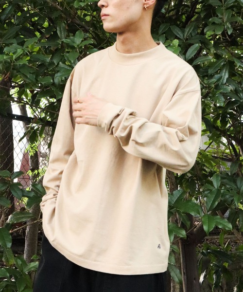 CRAFT STANDARD BOUTIQUE（クラフトスタンダードブティック）の「【汗染み防止加工】MOCKネックロンTEE　＊（Tシャツ/カットソー・メンズ・オフホワイト/ブラック/カーキ/ベージュ・LL/M/L/S）」の3枚目の写真