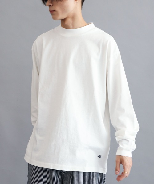 CRAFT STANDARD BOUTIQUE（クラフトスタンダードブティック）の「【汗染み防止加工】MOCKネックロンTEE　＊（Tシャツ/カットソー・メンズ・オフホワイト/ブラック/カーキ/ベージュ・LL/M/L/S）」の2枚目の写真