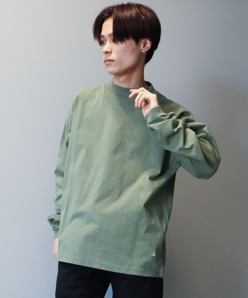CRAFT STANDARD BOUTIQUE（クラフトスタンダードブティック）の「【汗染み防止加工】MOCKネックロンTEE　＊（Tシャツ/カットソー・メンズ・オフホワイト/ブラック/カーキ/ベージュ・LL/M/L/S）」の4枚目の写真
