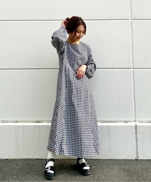 RODEO CROWNS WIDE BOWL(ロデオクラウンズワイドボウル)の「ギンガムチェックオーバーワンピース(ワンピース・レディース・ブラック系その他/グリーン系その他・FREE)」の20枚目の写真