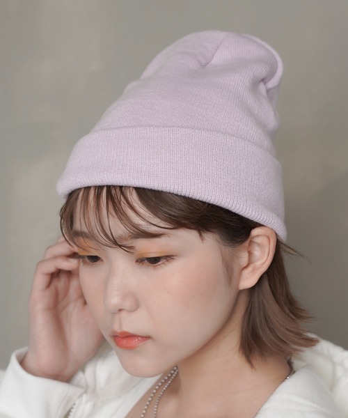 SPINNS(スピンズ)の「カラーニットキャップ(ニットキャップ/ビーニー・レディース・ブラック/ベージュ/パープル/ネイビー/グレー/サックスブルー/オレンジ/ブルー/アイボリー/ミント・ONESIZE)」の9枚目の写真