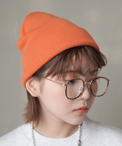 SPINNS(スピンズ)の「カラーニットキャップ(ニットキャップ/ビーニー・レディース・ブラック/ベージュ/パープル/ネイビー/グレー/サックスブルー/オレンジ/ブルー/アイボリー/ミント・ONESIZE)」の10枚目の写真