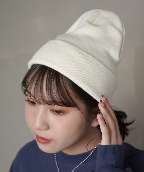 SPINNS(スピンズ)の「カラーニットキャップ(ニットキャップ/ビーニー・レディース・ブラック/ベージュ/パープル/ネイビー/グレー/サックスブルー/オレンジ/ブルー/アイボリー/ミント・ONESIZE)」の22枚目の写真