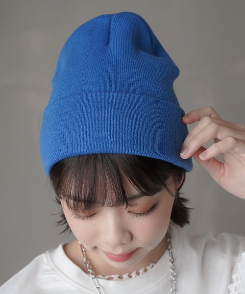 SPINNS(スピンズ)の「カラーニットキャップ(ニットキャップ/ビーニー・レディース・ブラック/ベージュ/パープル/ネイビー/グレー/サックスブルー/オレンジ/ブルー/アイボリー/ミント・ONESIZE)」の15枚目の写真