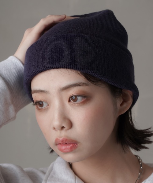 SPINNS(スピンズ)の「カラーニットキャップ(ニットキャップ/ビーニー・レディース・ブラック/ベージュ/パープル/ネイビー/グレー/サックスブルー/オレンジ/ブルー/アイボリー/ミント・ONESIZE)」の19枚目の写真