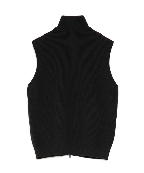 UNDECORATED(アンデコレイテッド)の「UNDECORATED アンデコレイテッド / MF Wool Knit Zp Vest ウールニット ジップベスト ハイネック / UDF22802(ベスト・メンズ・ブラック/ブラウン・3/2)」の7枚目の写真