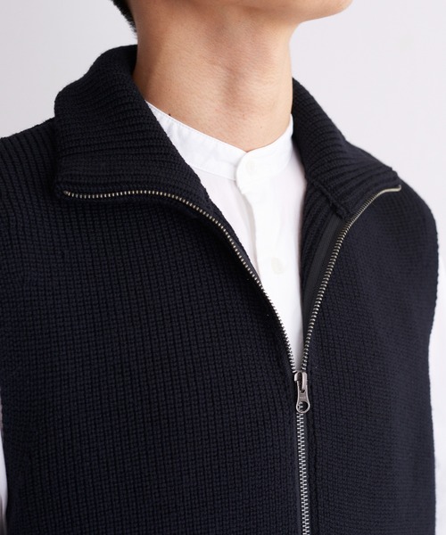 UNDECORATED(アンデコレイテッド)の「UNDECORATED アンデコレイテッド / MF Wool Knit Zp Vest ウールニット ジップベスト ハイネック / UDF22802(ベスト・メンズ・ブラック/ブラウン・3/2)」の22枚目の写真