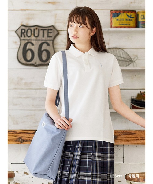 EASTBOY(イーストボーイ)の「【ポロシャツ】 制服 高校生 中学生 スクール 半袖 夏用 JK(ポロシャツ・キッズ・ネイビー/ホワイト系1/ホワイト×ネイビー・11号/9号/13号)」の5枚目の写真