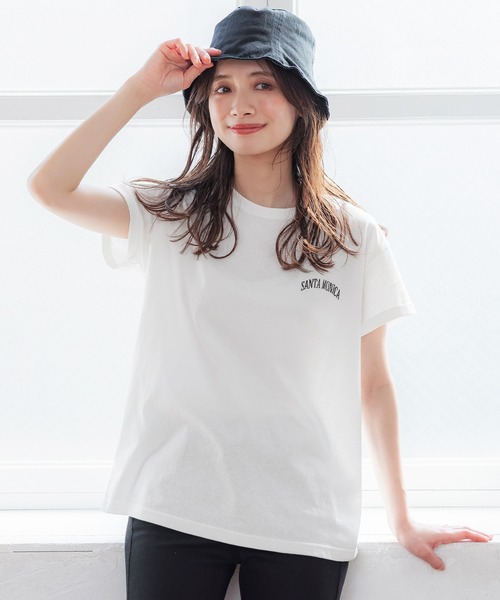 coca(coca)(コカ)の「ワンポイント刺繍(Tシャツ/カットソー・レディース・ホワイト・M/L)」の1枚目の写真