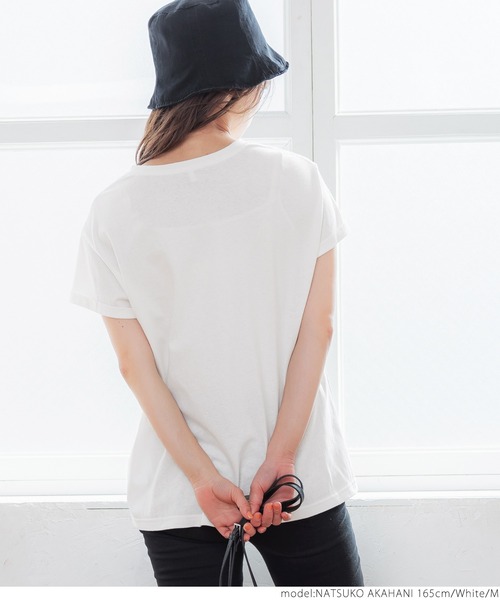 coca(coca)(コカ)の「ワンポイント刺繍(Tシャツ/カットソー・レディース・ホワイト・M/L)」の6枚目の写真