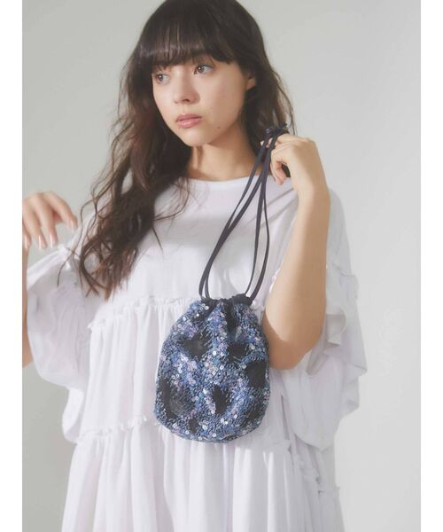 merry jenny（メリージェニー）の「mistスパンコールシアーポシェット（ハンドバッグ・レディース・ピンク/ブルー・FREE）」の2枚目の写真