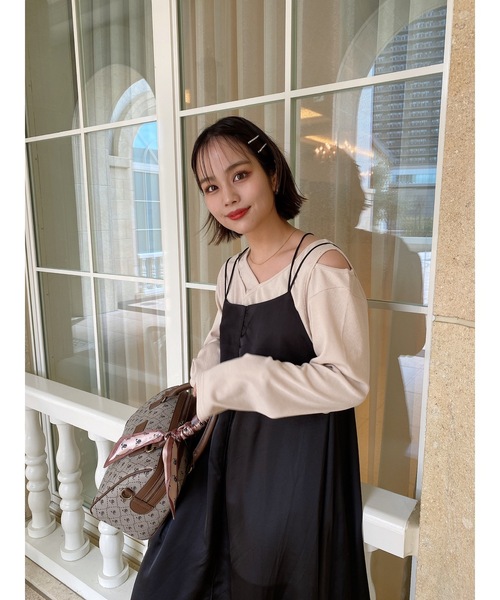 JUMELLE（ジュメロ）の「レイヤードカットソー（Tシャツ/カットソー・レディース・ベージュ/ブラウン/グレイッシュベージュ・FREE）」の7枚目の写真