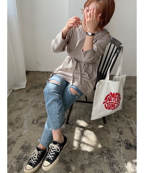 JUMELLE（ジュメロ）の「レイヤードカットソー（Tシャツ/カットソー・レディース・ベージュ/ブラウン/グレイッシュベージュ・FREE）」の10枚目の写真