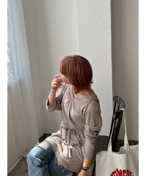 JUMELLE（ジュメロ）の「レイヤードカットソー（Tシャツ/カットソー・レディース・ベージュ/ブラウン/グレイッシュベージュ・FREE）」の14枚目の写真