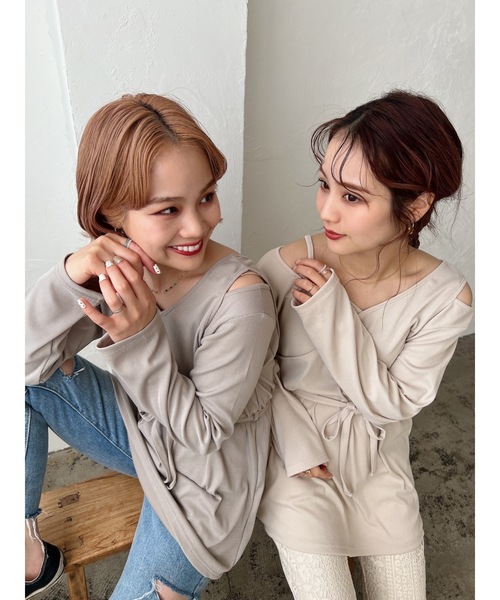 JUMELLE（ジュメロ）の「レイヤードカットソー（Tシャツ/カットソー・レディース・ベージュ/ブラウン/グレイッシュベージュ・FREE）」の19枚目の写真