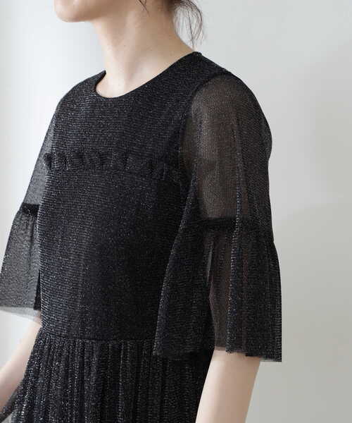 N.（N. Natural Beauty Basic）（エヌエヌナチュラルビューティーベーシック）の「◆ラメチュールワンピース（ドレス・レディース・ブラック/グレー・MEDIUM）」の21枚目の写真