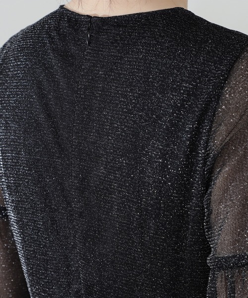 N.（N. Natural Beauty Basic）（エヌエヌナチュラルビューティーベーシック）の「◆ラメチュールワンピース（ドレス・レディース・ブラック/グレー・MEDIUM）」の6枚目の写真